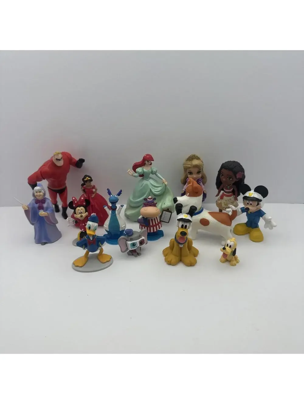 Disney Lot Of 15 Characters Figures Collection Of Miniatures Collectibles, Rare